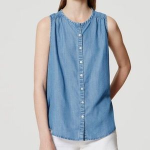 Loft Sleeveless Chambray Shirt